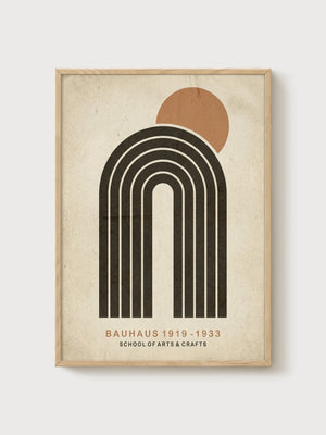Bauhaus Print poster in oak frame