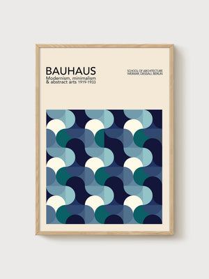 Bauhaus Print poster in oak frame