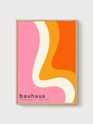 Bauhaus Print poster in oak frame