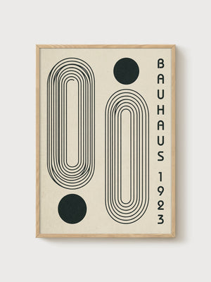 Bauhaus Print poster in oak frame