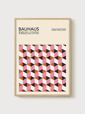 Bauhaus Print poster in oak frame