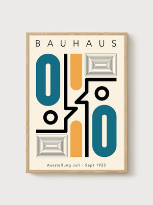 Bauhaus Print poster in oak frame