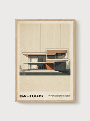 Bauhaus Print poster in oak frame