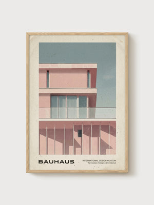 Bauhaus Print poster in oak frame