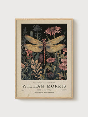 William Morris Print poster in oak frame