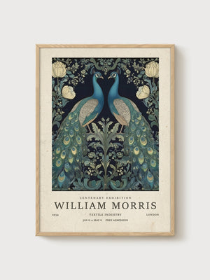 William Morris Print poster in oak frame