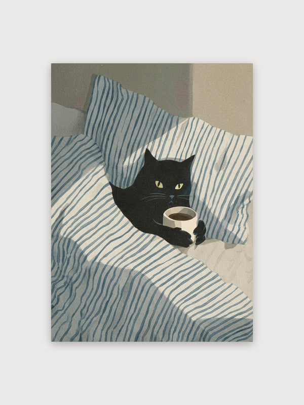 Coffee Cat Print - Digital Download