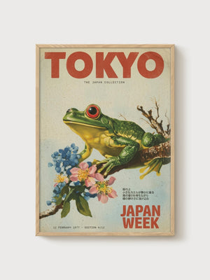 Tokyo Poster poster in oak frame