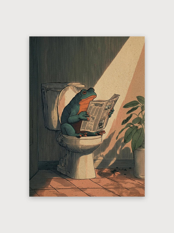 Frog Reading Daily News - Digital Download