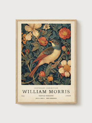 William Morris Print poster in oak frame