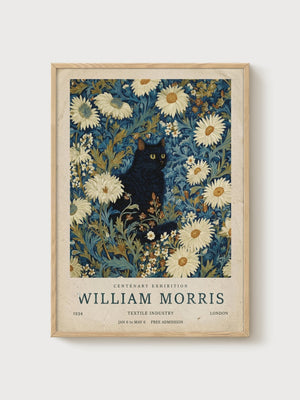 William Morris Print poster in oak frame