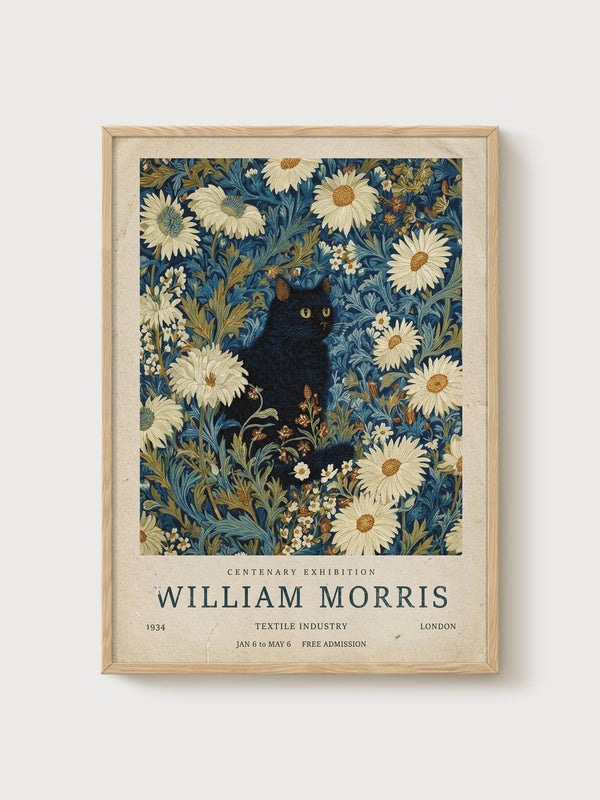 William Morris Print poster in oak frame