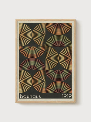 Bauhaus Print poster in oak frame