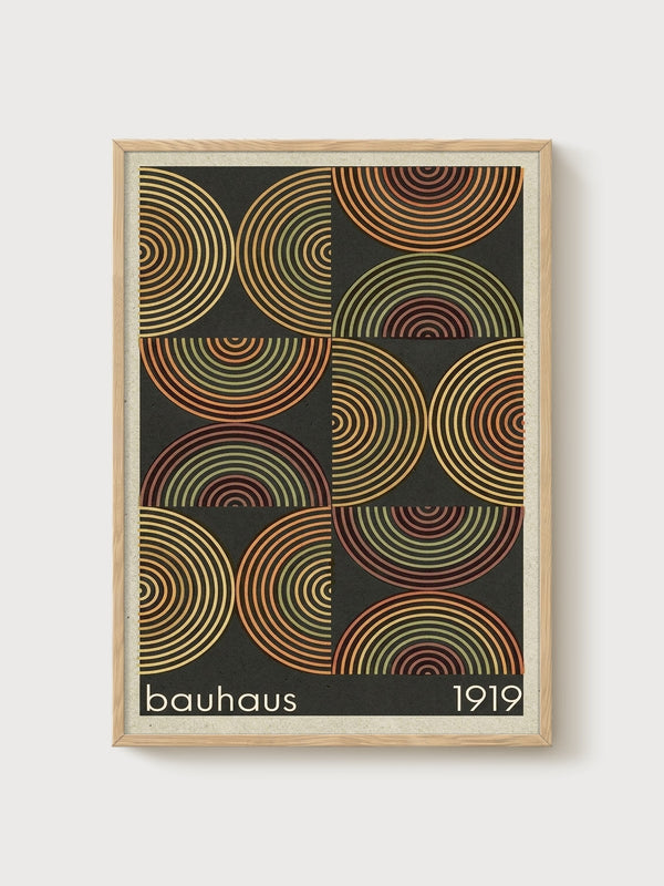Bauhaus Print poster in oak frame