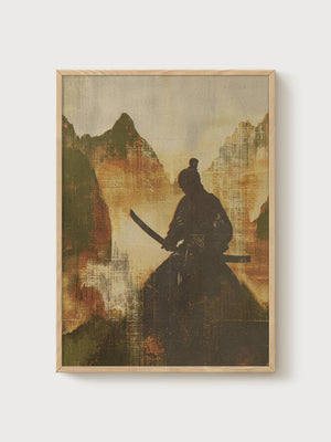 Samurai Poster poster in oak frame