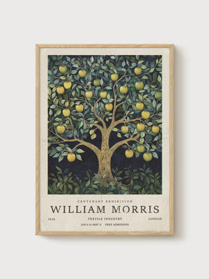 William Morris Print poster in oak frame