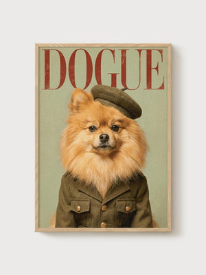 Vintage Pomeranian Poster poster in oak frame