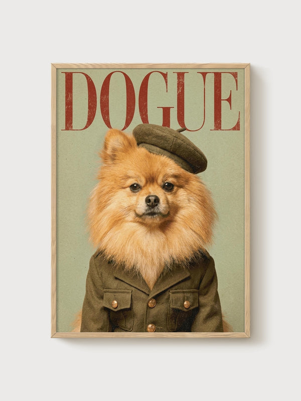 Vintage Pomeranian Poster poster in oak frame