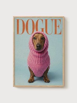 Funny Dog Poster poster in oak frame