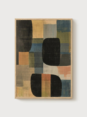 Mid Century Modern Wall Art poster in oak frame