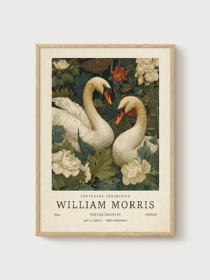 William Morris Print poster in oak frame
