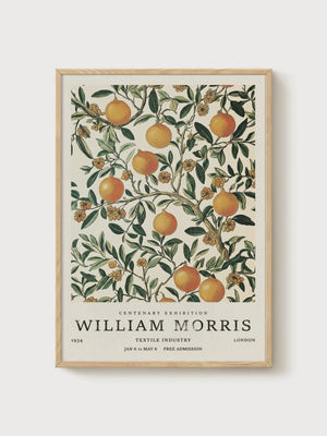 William Morris Print poster in oak frame