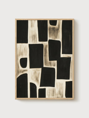 Mid Century Modern Wall Art poster in oak frame