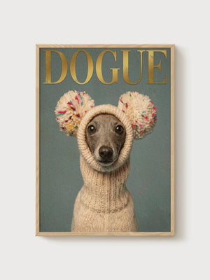 Funny Dog Poster poster in oak frame