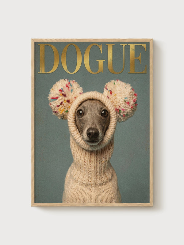 Funny Dog Poster poster in oak frame