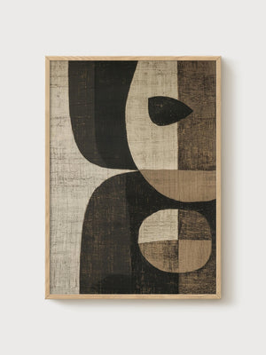 Mid Century Modern Print poster in oak frame
