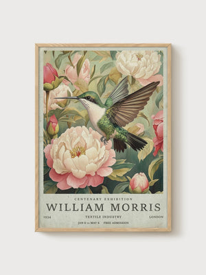 William Morris Print poster in oak frame