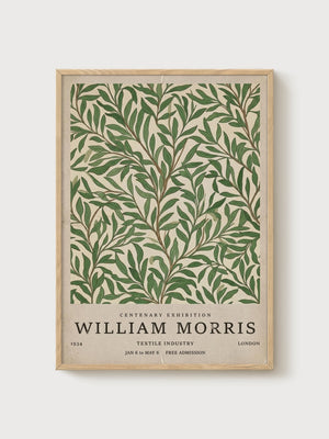 William Morris Print poster in oak frame