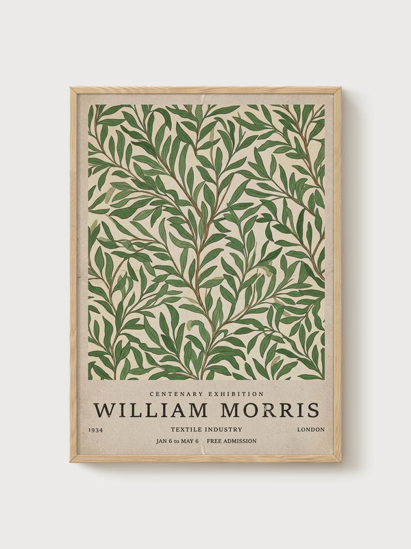 William Morris Print poster in oak frame