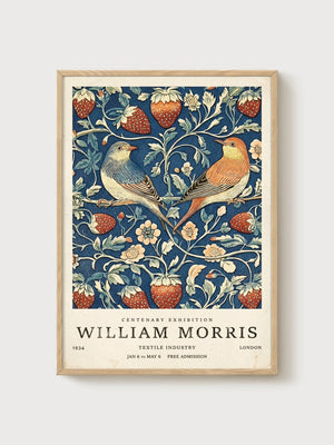 William Morris Print poster in oak frame