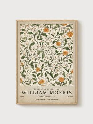 William Morris Print poster in oak frame
