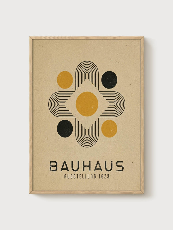 Bauhaus Print poster in oak frame