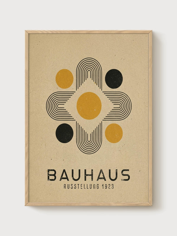 Bauhaus Print poster in oak frame