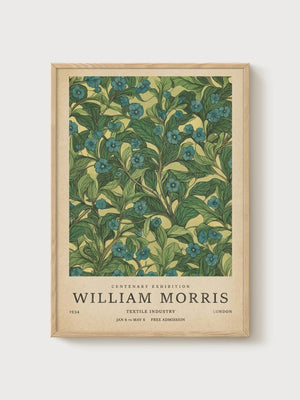 William Morris Print poster in oak frame