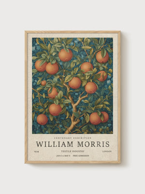 William Morris Print poster in oak frame