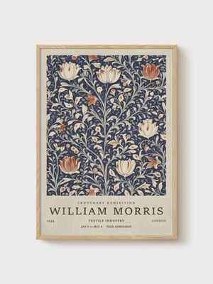William Morris Print poster in oak frame