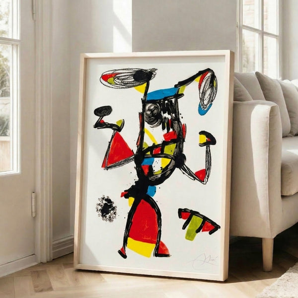 Abstract Majorette poster art featuring dynamic Cubist design with bright color blocking and geometric abstraction, displayed as framed wall décor.