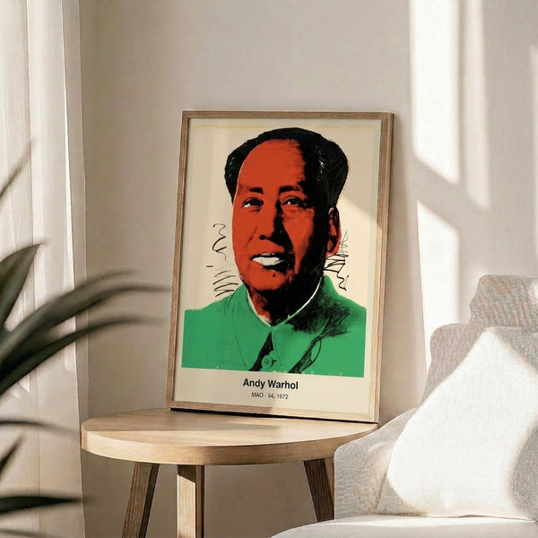 Pop art masterpiece featuring a portrait in bold magenta, pink, and blue hues with graphic silkscreen technique.