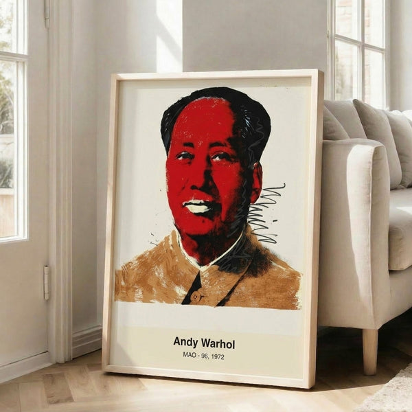 Pop art framed poster displaying a stylized male portrait in bold cyan, hot pink, and yellow, characteristic of 1970s modern art movements.