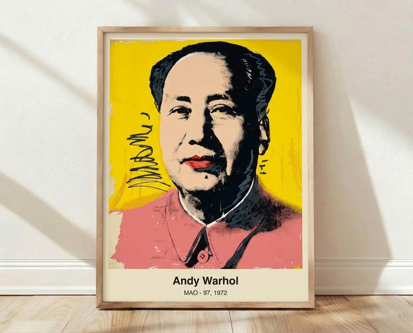 Bold pop art portrait in vibrant magenta, cyan, and yellow on black background, framed as a modern wall print showcasing iconic subversive style.