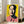 Contemporary wall art depicting Mao in high-contrast pop style with vivid orange and red palette and flat graphic design.