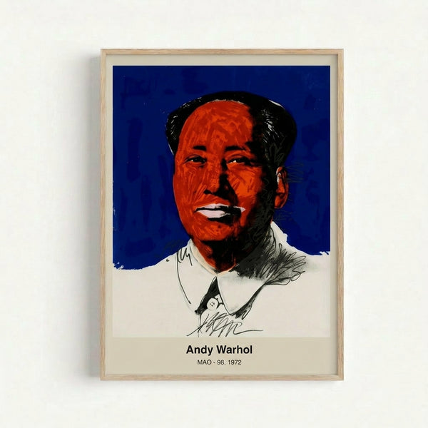 Framed pop art portrait featuring bright orange, cream, and neon green tones with a striking, contemporary graphic style characteristic of 1970s avant-garde design.