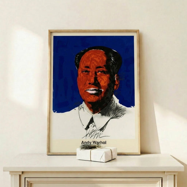Vibrant framed artwork in lime green, orange, and cream with iconic pop art sensibility and glamorous, ironic portrait treatment on a gallery wall.