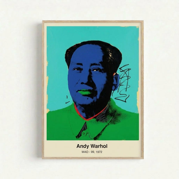 Iconic modern portrait featuring stylized face in clashing neon hues of hot pink and gold, characteristic of 1960s pop art aesthetic.