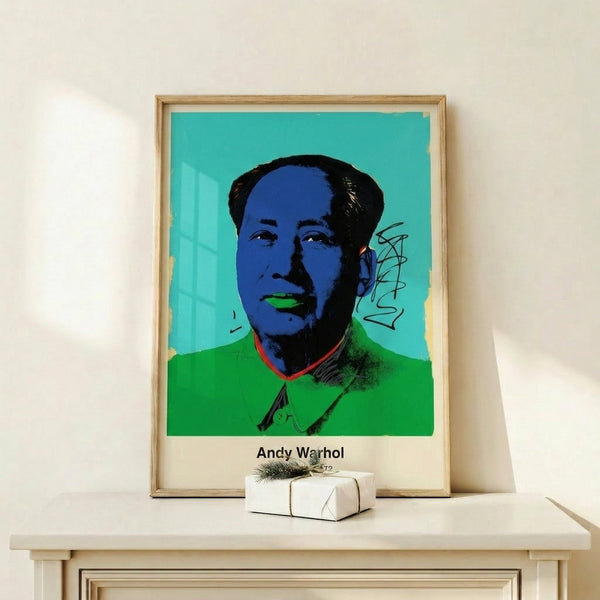 Bold, provocative portrait artwork in saturated pop art colors—magenta, canary yellow, and cyan—creating striking graphic wall decor.