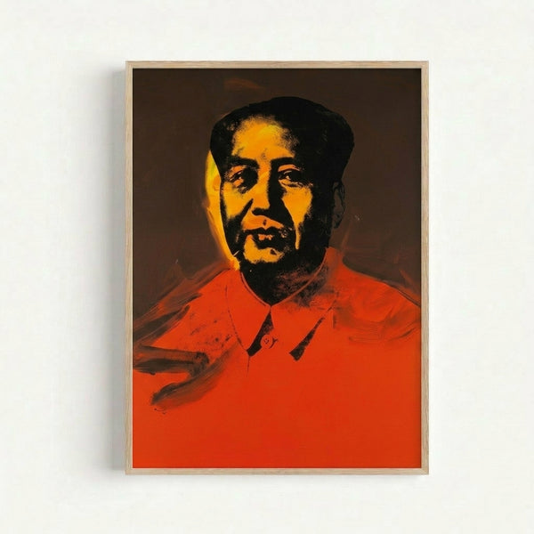 Contemporary pop art interpretation featuring a stylized face in saturated hues, displayed as a framed poster.